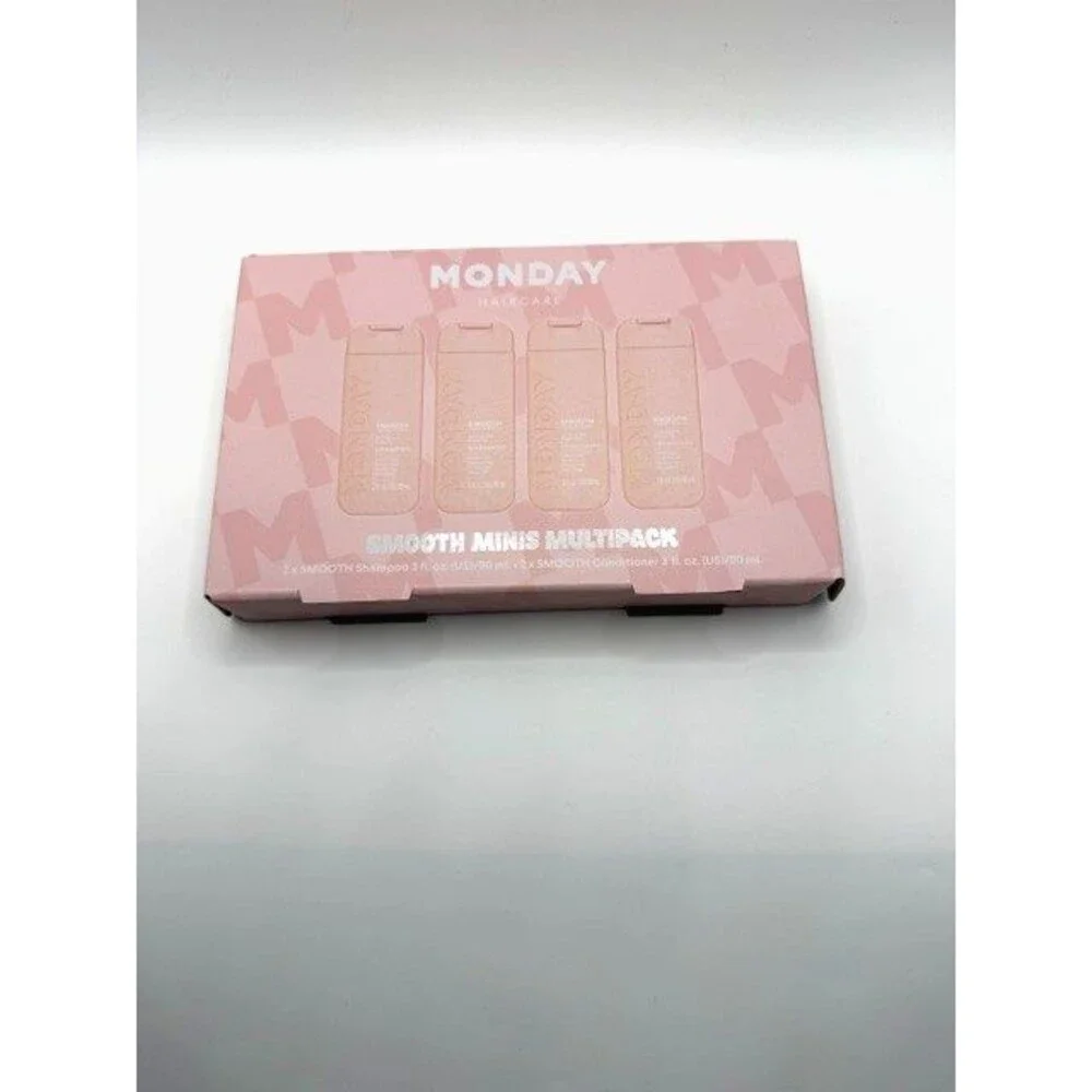 NEW Monday Haircare Smooth Minis Multipack Travel Shampoo Conditioner Set 4pc